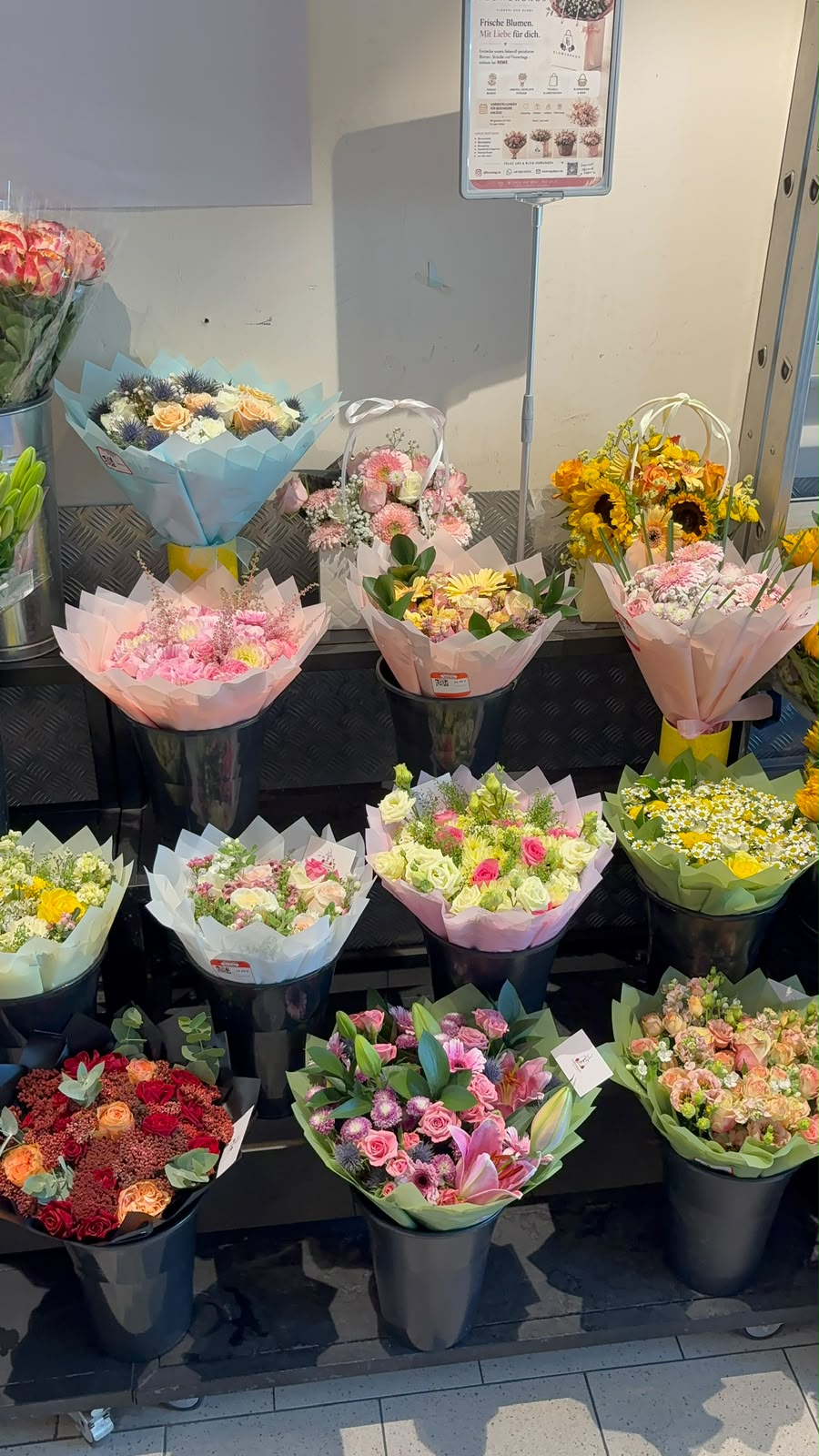 Flowerbags Präsentation im REWE Markt